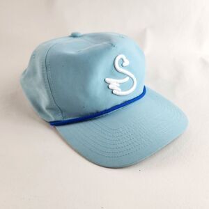 Swannies Golf Hat Mens Adjustable Snapback Blue Performance Rope Cap Logo Preppy